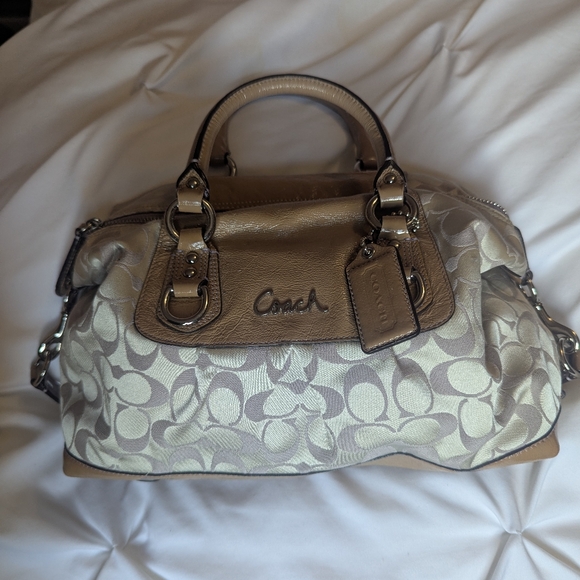 Coach Ashley Signature Sateen Satchel Bag - Picture 12 of 16
